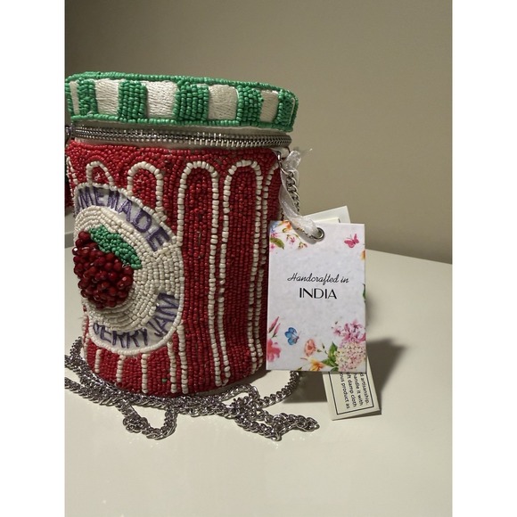 New Release Handcrafted In India Homemade Raspberry Jam Beaded Bag Viral TikTok - Picture 4 of 5